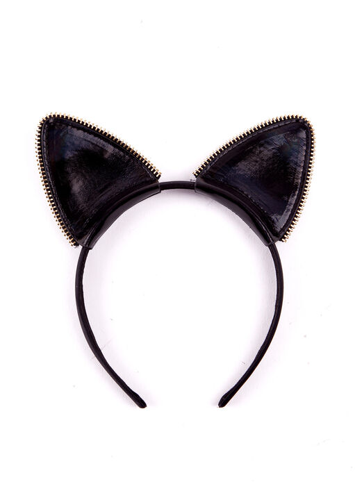 Ann Summers Gold Holographic Oil Slick Pu Cat Ears,