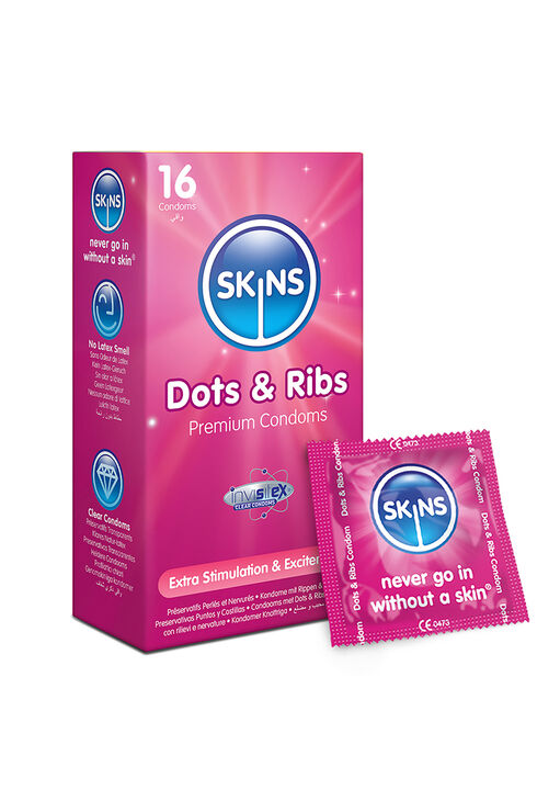 Skins Condoms Dots & Ribs 16 Pack,
