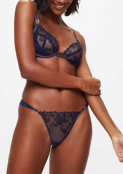 Knickerbox Navy Marilyn Non Pad Plunge Bra, 38E