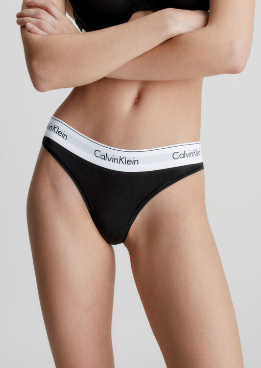 Calvin Klein Black Modern Cotton Thong, L