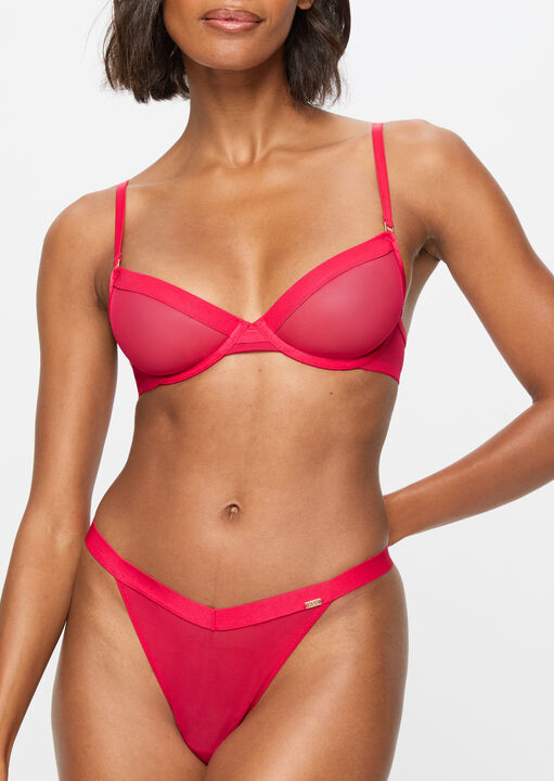 Knickerbox Red Zadie Abstract Print Non Padded Plunge Bra, 32B
