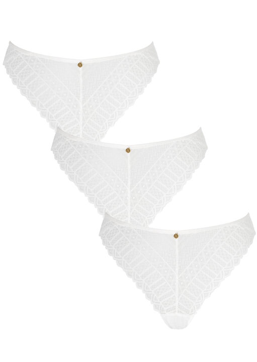Knickerbox White Lace High Leg Brief Knickers - Pack Of 3, 14