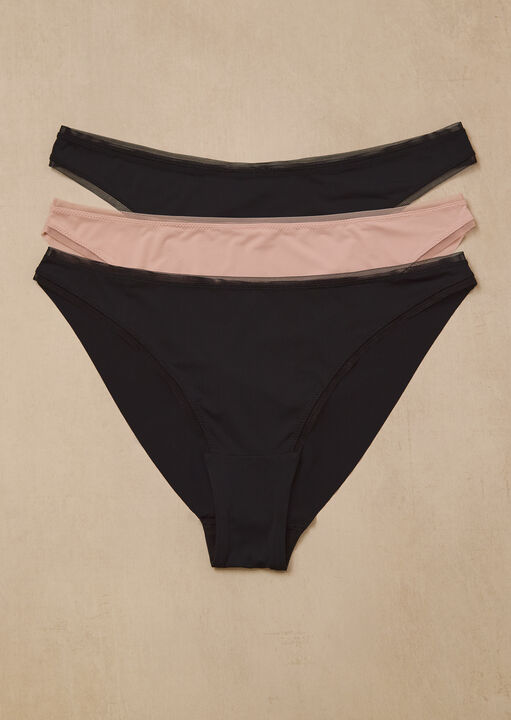 Knickerbox Black Microfibre Lace High Leg Brief Knickers - Pack Of 3, 18 - Image 1