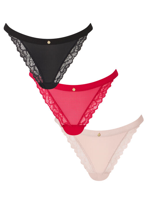 Knickerbox Assorted Floral Lace Thong - Pack Of 3, 8 - Image 1