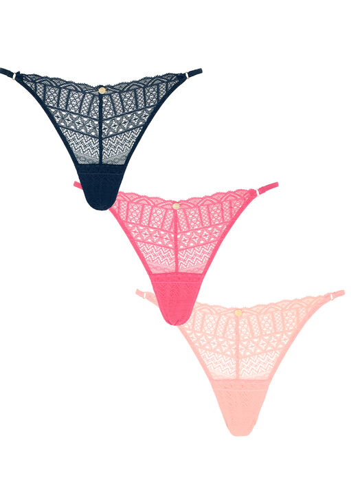 Knickerbox Multi 3 Pack Lace Brazilian, 8 - Image 1