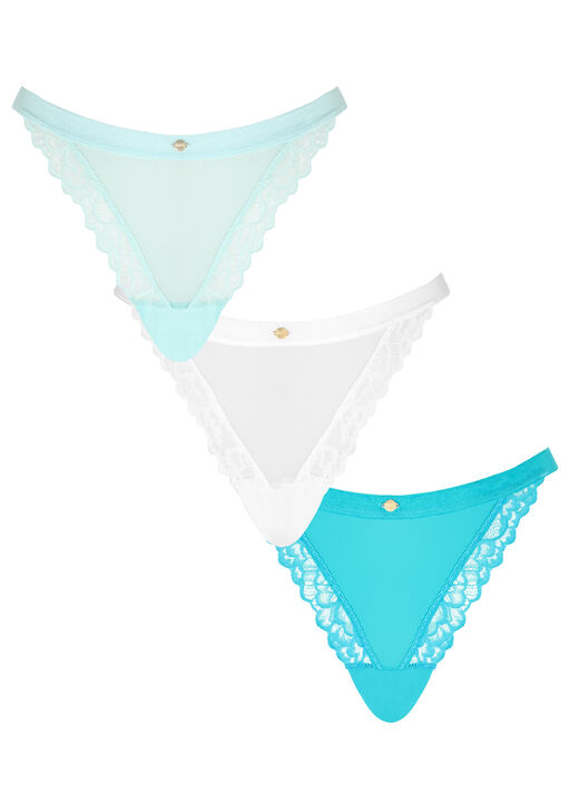 Knickerbox Multi 3 Pack Mixed Thong, 8 - Image 1