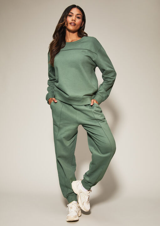 Knickerbox Women's Green Jessica Cotton Sweat Jumper In | Size: 12 - Image 1