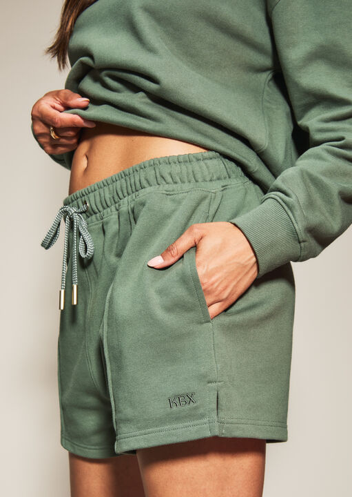Knickerbox Dark Green Jessica Cotton Sweat Shorts, 8