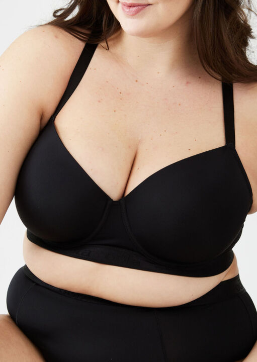 Oola Black Microfibre T Shirt Bra, 38Dd - Image 1
