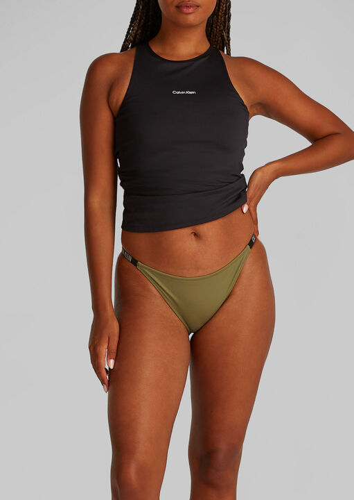 Calvin Klein Dark Green Intense String Bikini Bottoms, L