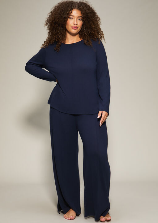 Knickerbox Navy Marie Wide Leg Trousers, 18