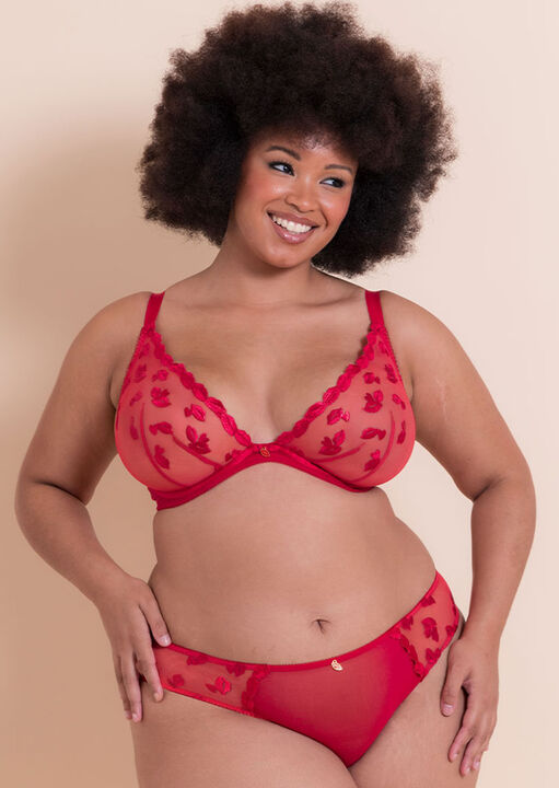 Curvy Kate Red Pucker Up Plunge Bra, 32Ff