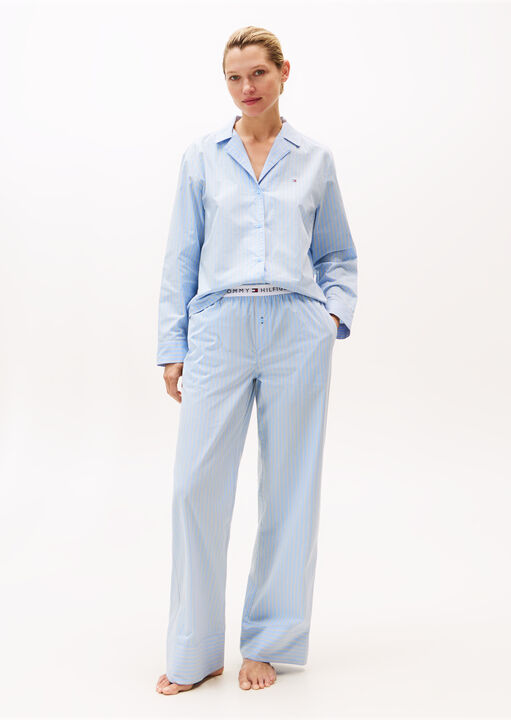 Tommy Hilfiger Blue Heritage Poplin Stripe Shirt, L