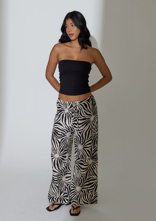 South Beach Black Sunburst Wide Leg Trouser, 14