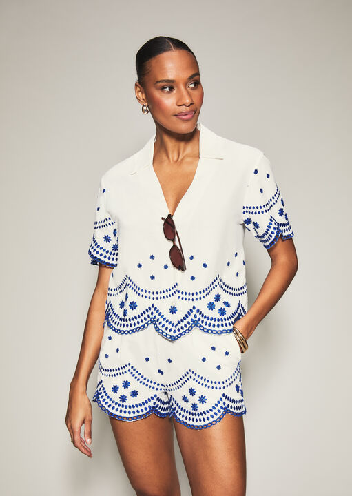 Kbx Women's White Knickerbox Broderie Shirt - Image 2