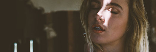 Lady face with sunlight
