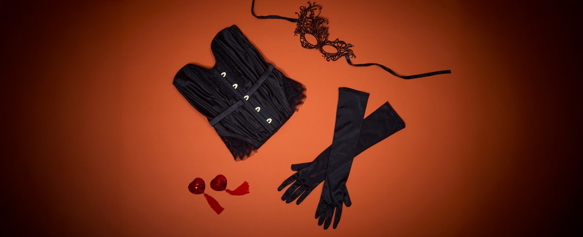 Assortment of burlesque costume pieces
