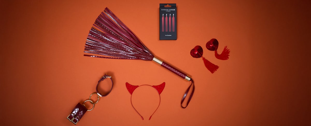 Assortment of devil costume pieces