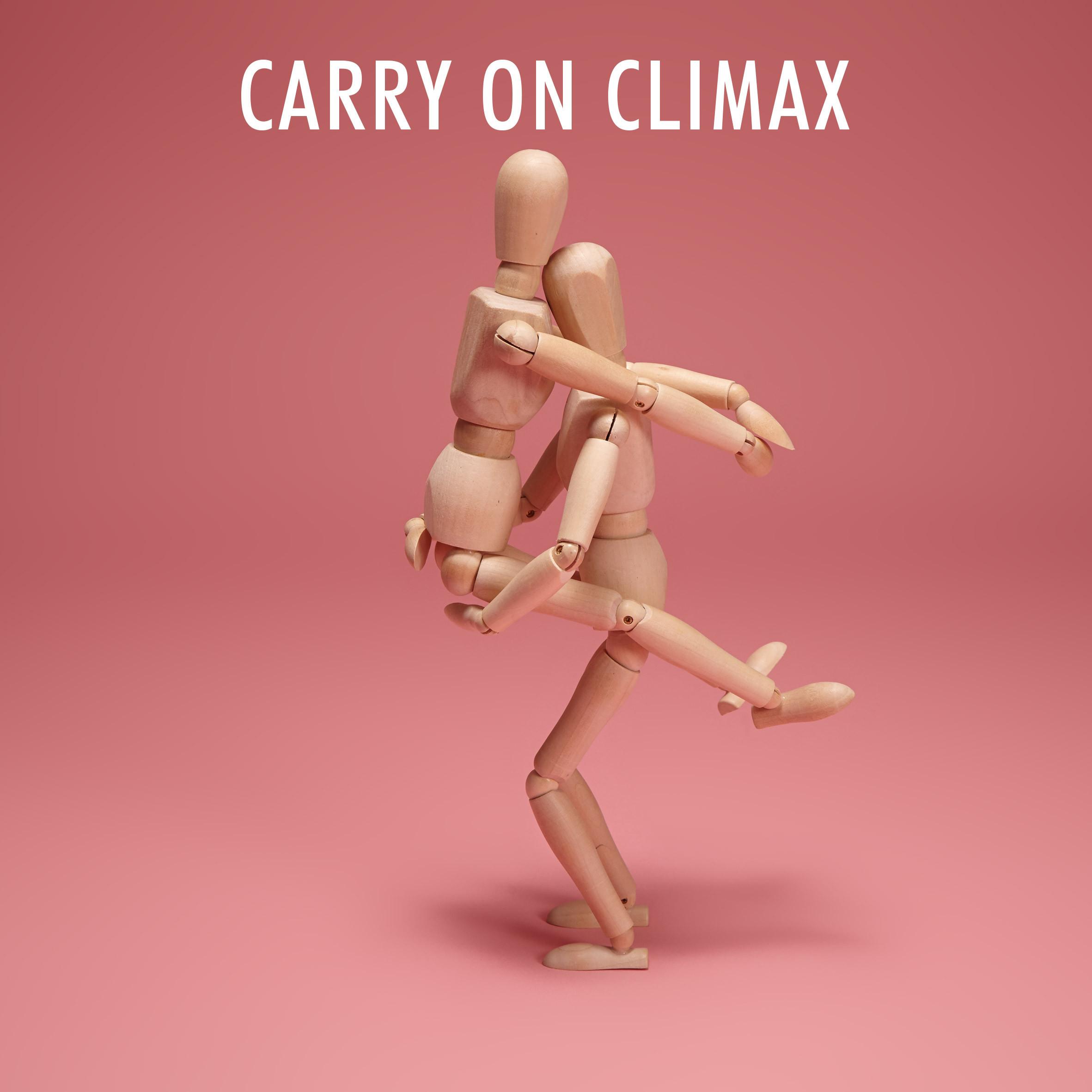 Wooden doll in the position Carry on Climax