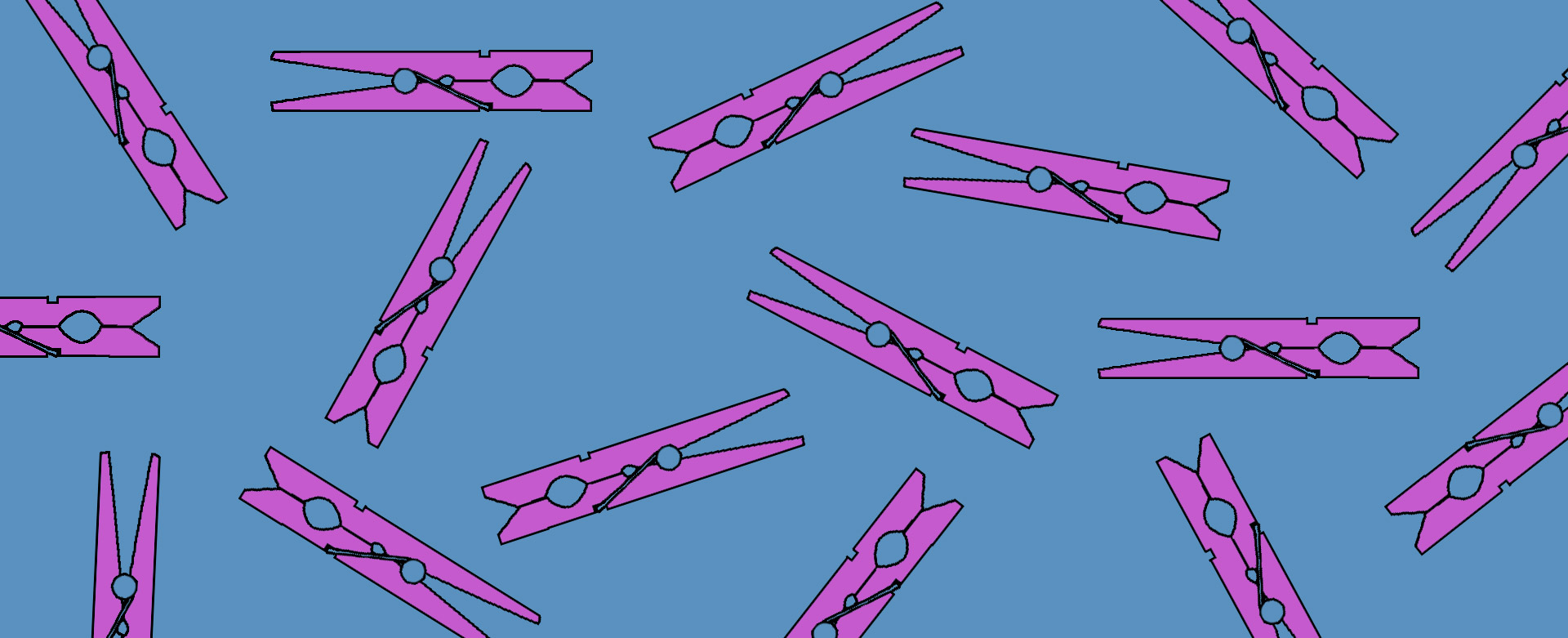 Illustration of pink pegs on blue