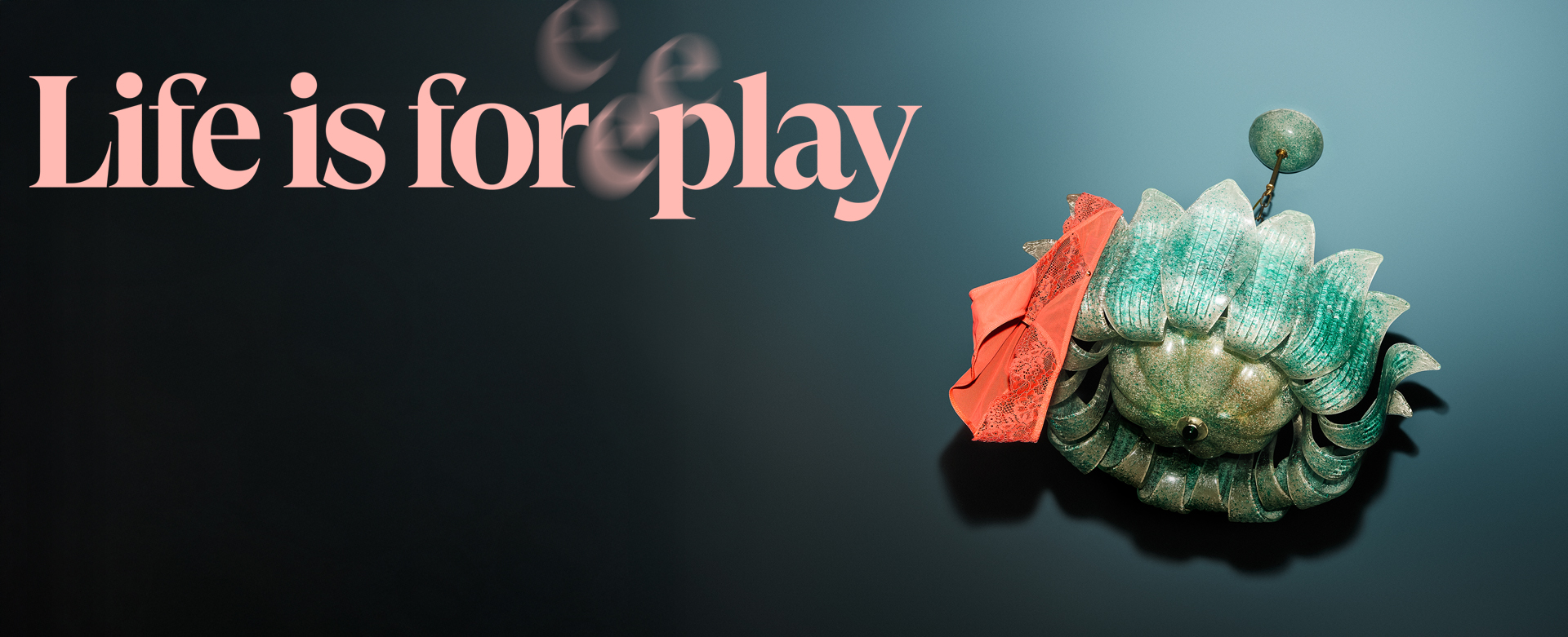 Knickers hanging on chandelier