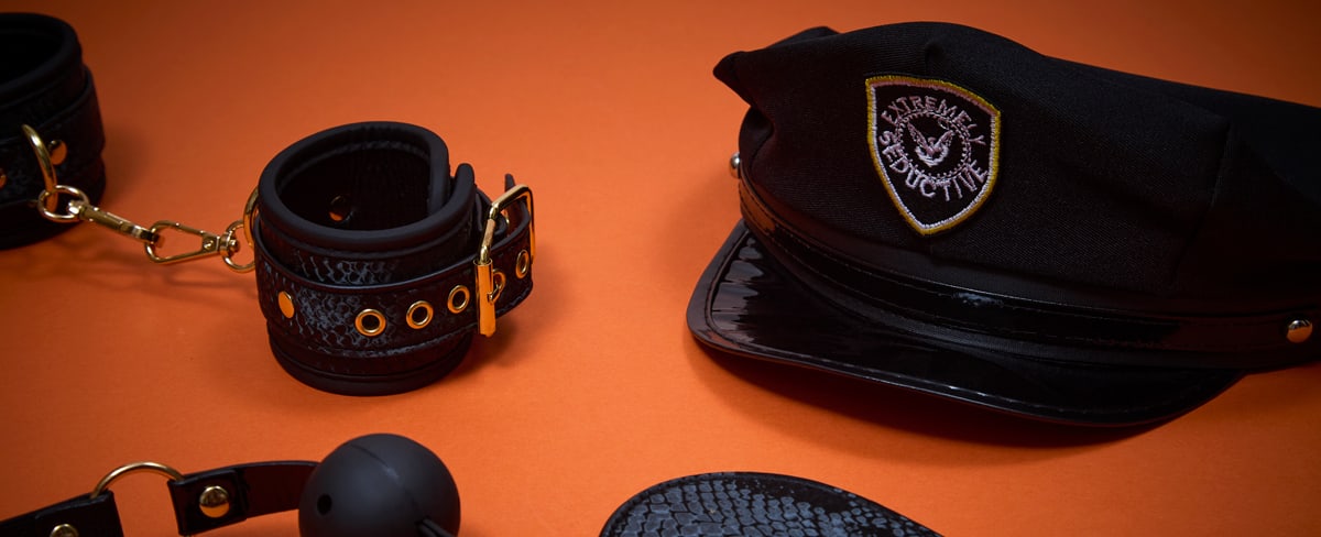 Assortment of police costume pieces