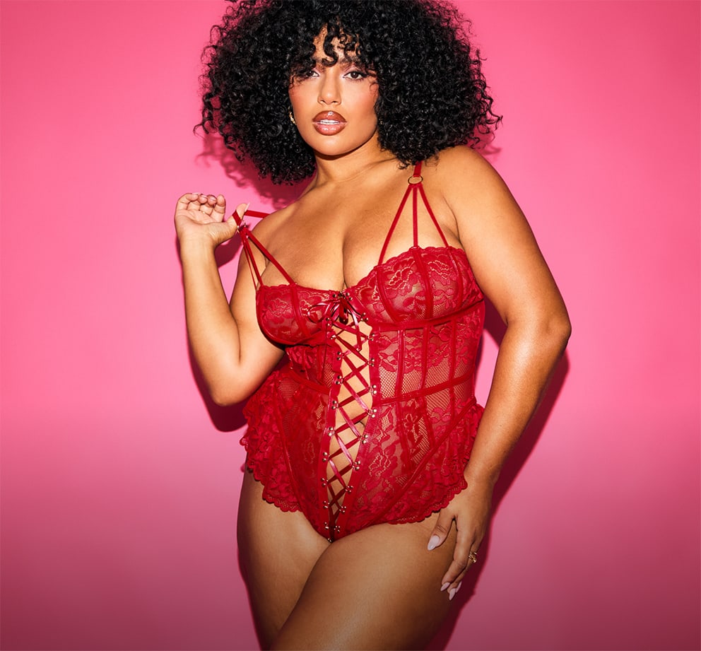 Ann Summers Model wearing erotic lingerie