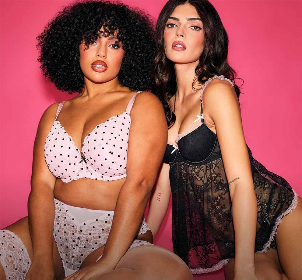 Models wearing Valentines lingerie at Ann Summers